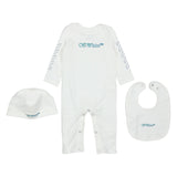 Off-White White sleeve-graphic babygrow set