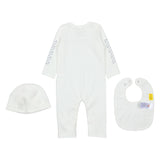 Off-White White sleeve-graphic babygrow set