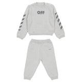 Off-White Grey Diagonal Logo Knit Tracksuit