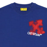 Off-White Blue T-Shirt with Yellow Spray Arrows Logo