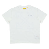 Off-White White Arrow Outline Flock Logo T-Shirt