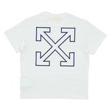 Off-White White Arrow Outline Flock Logo T-Shirt