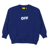 Off-White Navy Arrow Sponge Crewneck Logo Sweatshirt