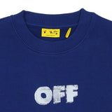 Off-White Navy Arrow Sponge Crewneck Logo Sweatshirt