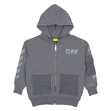 Off-White Grey Garment Dyed Cargo Hoodie