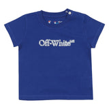 Off-White Blue Big Bookish Crackle Logo T-Shirt