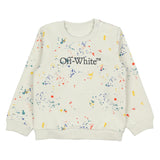 Off-White Light Grey Splat Crewneck Logo Sweatshirt