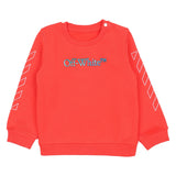 Off-White Red Big Bookish Logo Print Sweatshirt