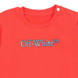 Off-White Red Big Bookish Logo Print Sweatshirt