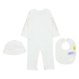 Off-White White Big Bookish Logo & Diagonal Print Romper Set