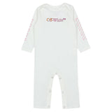 Off-White White Big Bookish Logo & Diagonal Print Romper Set