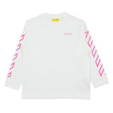 Off-White White Diag Outline Flock Full Sleeve T-Shirt