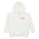 Off-White White Painted Pink Arrow Logo Hoodie