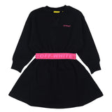 Off-White Black Industrial Logo Sweatshirt Dress