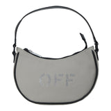 Off-White Grey Studded Logo Shoulder Bag