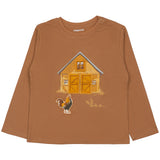 Mayoral Brown House Rubber Print T-Shirt
