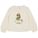 Mayoral Off-White Girl Walk Print T-Shirt