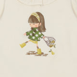 Mayoral Off-White Girl Walk Print T-Shirt