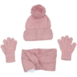 Mayoral Pink Hat With Scarf and Woolen Gloves