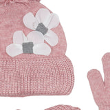 Mayoral Pink Hat With Scarf and Woolen Gloves