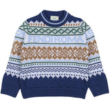 Fendi Blue Printed Fair Isle Pattern Sweater
