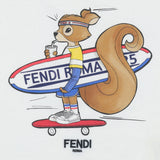 Fendi White Tinto Graphic-Printed T-Shirt