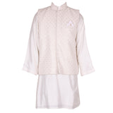 Rang Ivory Embroidered Nehru Jacket Set