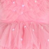 Stella Rossa Pink Ruffled Tulle Pearl Dress