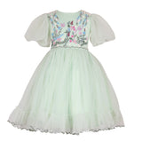 Stella Rossa Mint Green Floral Embroidered Party Dress