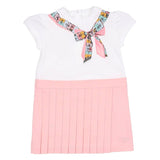 Fendi Multicolor Baby Girls Trompe Bow Print Dress In Pink