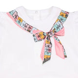 Fendi Multicolor Baby Girls Trompe Bow Print Dress In Pink