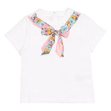 Fendi White Bow-Print T-Shirt In Jersey