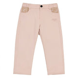 Fendi Beige Pink Trousers With Logo