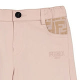 Fendi Beige Pink Trousers With Logo