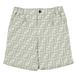 Fendi Green All-Over Logo-Print Shorts