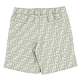 Fendi Green All-Over Logo-Print Shorts