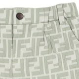 Fendi Green All-Over Logo-Print Shorts