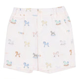 Fendi White Shorts With All-Over Horse Prints