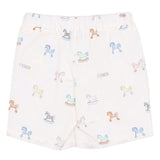 Fendi White Shorts With All-Over Horse Prints