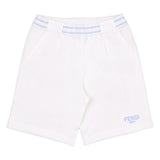 Fendi White Logo Shorts In Cotton