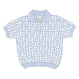 Fendi Blue Terry Polo Shirt