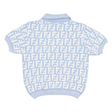 Fendi Blue Terry Polo Shirt