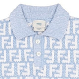 Fendi Blue Terry Polo Shirt