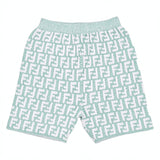 Fendi Green FF Logo Shorts In Knit
