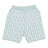 Fendi Green FF Logo Shorts In Knit