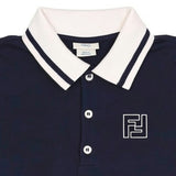 Fendi Navy Logo-Embroidered Polo Shirt In Cotton-Pique