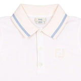 Fendi White Logo-Embroidered Polo Shirt In Cotton-Pique