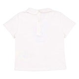 Fendi White Cotton Collared T-Shirt With Embroidered Motif