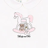 Fendi White Cotton Collared T-Shirt With Embroidered Motif