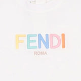 Fendi White Jersey Baby T-Shirt With Embroidery